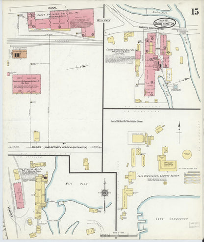 Sanborn Fire Insurance Map from Southington, Hartford County, Connecticut (1911), Sheet #0015 - Complete Map Set gallery image, historic Sanborn map, vintage wall art, Connecticut Connecticut