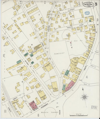 Sanborn Fire Insurance Map from Woburn, Middlesex County, Massachusetts (1894), Sheet #0005 - Complete Map Set gallery image, historic Sanborn map, vintage wall art, Massachusetts Massachusetts