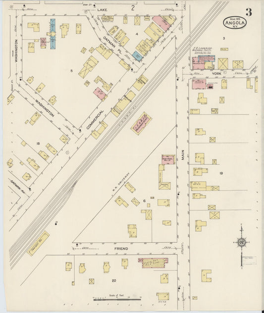 Sanborn Fire Insurance Map from Angola, Erie County, New York (1915), Sheet #0003 - Historic Sanborn Fire Insurance Map Print, vintage old map wall art, antique decor, genealogy gift, New York New York map