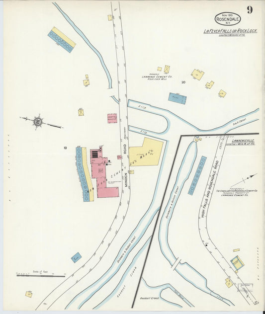 Sanborn Fire Insurance Map from Rosendale, Ulster County, New York (1913), Sheet #0009 - Historic Sanborn Fire Insurance Map Print, vintage old map wall art, antique decor, genealogy gift, New York New York map