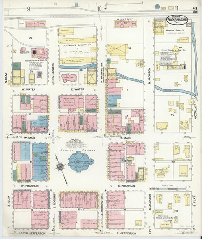 Sanborn Fire Insurance Map from Waxahachie, Ellis County, Texas (1909), Sheet #0002 - Complete Map Set gallery image, historic Sanborn map, vintage wall art, Texas Texas
