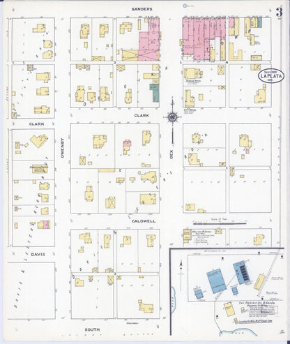 Sanborn Fire Insurance Map from La Plata, Macon County, Missouri (1909), Sheet #0003 - Complete Map Set gallery image, historic Sanborn map, vintage wall art, Missouri Missouri