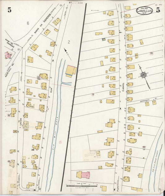 Sanborn Fire Insurance Map from Camillus, Onondaga County, New York (1940), Sheet #0005 - Historic Sanborn Fire Insurance Map Print, vintage old map wall art, antique decor, genealogy gift, New York New York map