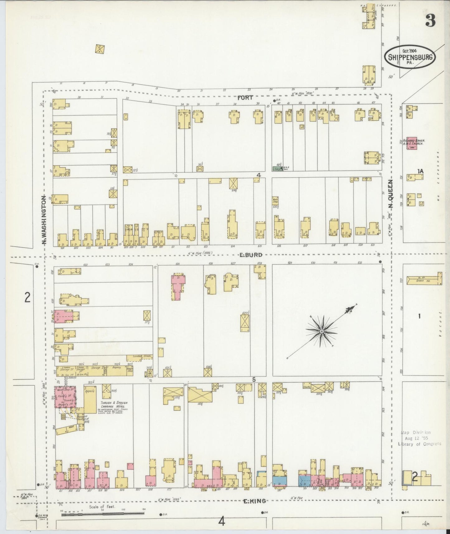 Sanborn Fire Insurance Map from Shippensburg, Cumberland And Franklin Counties, Pennsylvania (1904), Sheet #0003 - Complete Map Set gallery image, historic Sanborn map, vintage wall art, Counties Pennsylvania