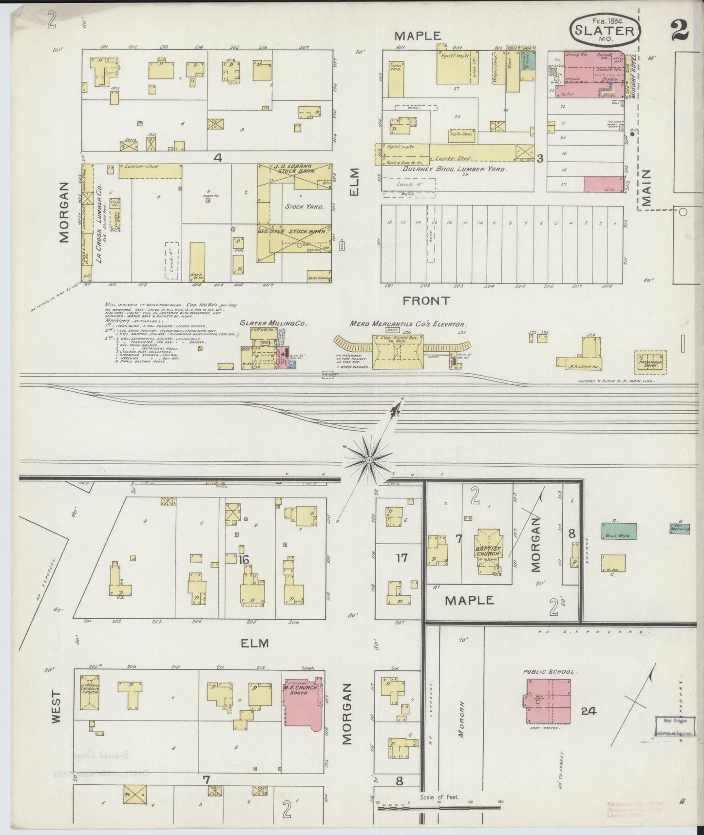Sanborn Fire Insurance Map from Slater, Saline County, Missouri (1894), Sheet #0002 - Complete Map Set gallery image, historic Sanborn map, vintage wall art, Missouri Missouri