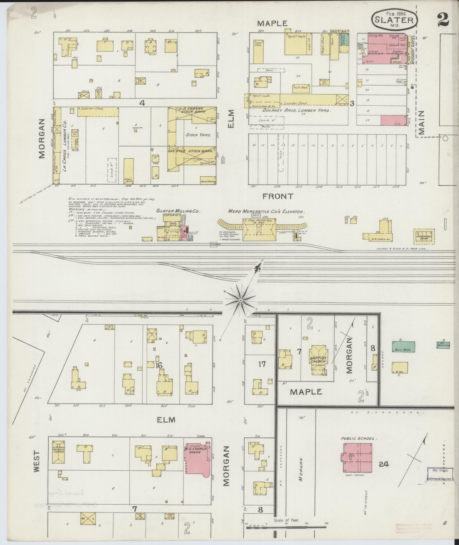 Sanborn Fire Insurance Map from Slater, Saline County, Missouri (1894), Sheet #0002 - Complete Map Set gallery image, historic Sanborn map, vintage wall art, Missouri Missouri