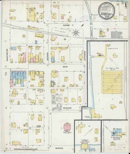Sanborn Fire Insurance Map from Oswego, Kendall County, Illinois (1898), Sheet #0001 - Complete Map Set gallery image, historic Sanborn map, vintage wall art, Illinois Illinois