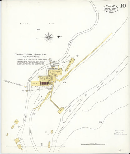 Sanborn Fire Insurance Map from Park City, Summit County, Utah (1900), Sheet #0010 - Complete Map Set gallery image, historic Sanborn map, vintage wall art, Utah Utah