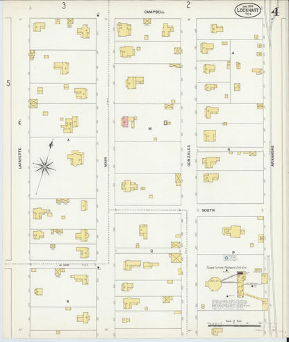 Sanborn Fire Insurance Map from Lockhart, Caldwell County, Texas (1903), Sheet #0004 - Complete Map Set gallery image, historic Sanborn map, vintage wall art, Texas Texas