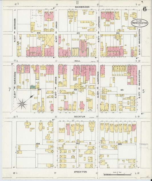 Sanborn Fire Insurance Map from Manchester, Chesterfield County, Virginia. (1905), Sheet 6 – Historic Sanborn Fire Insurance Map Print