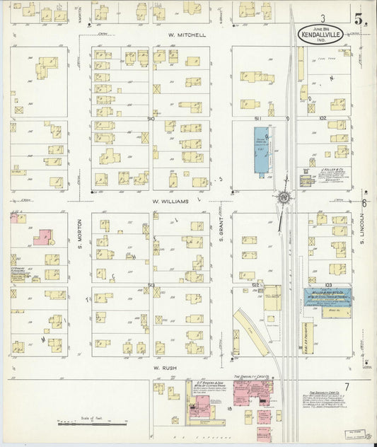 Sanborn Fire Insurance Map from Kendallville, Noble County, Indiana (1914), Sheet #0005 - Historic Sanborn Fire Insurance Map Print, vintage old map wall art, antique decor, genealogy gift, Indiana Indiana map