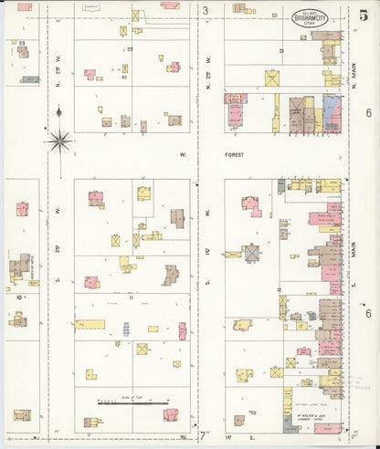 Sanborn Fire Insurance Map from Brigham City, Box Elder County, Utah (1907), Sheet #0005 - Complete Map Set gallery image, historic Sanborn map, vintage wall art, Utah Utah
