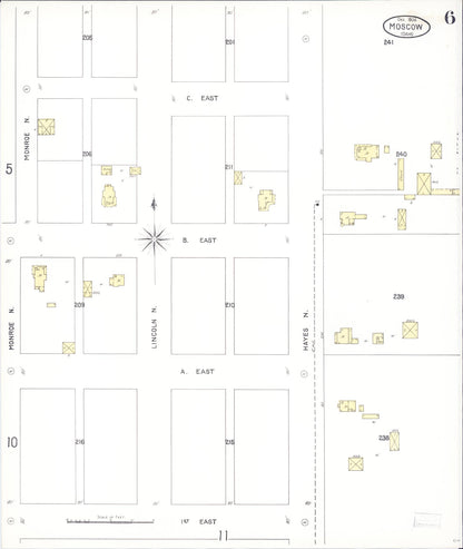Sanborn Fire Insurance Map from Moscow, Latah County, Idaho (1904), Sheet #0006 - Complete Map Set gallery image, historic Sanborn map, vintage wall art, Idaho Idaho