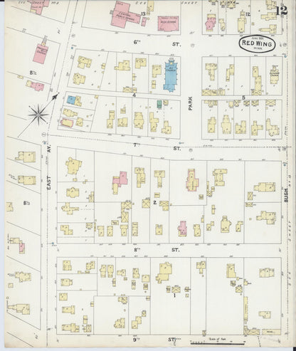 Sanborn Fire Insurance Map from Red Wing, Goodhue County, Minnesota (1891), Sheet #0012 - Complete Map Set gallery image, historic Sanborn map, vintage wall art, Minnesota Minnesota