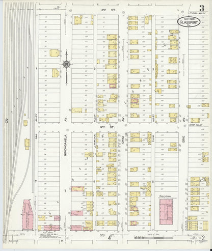 Sanborn Fire Insurance Map from Glassport, Allegheny County, Pennsylvania (1909), Sheet #0003 - Complete Map Set gallery image, historic Sanborn map, vintage wall art, Pennsylvania Pennsylvania