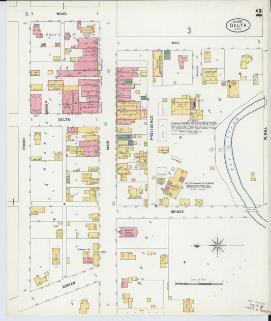 Sanborn Fire Insurance Map from Delta, Fulton County, Ohio (1899), Sheet #0002 - Historic Sanborn Fire Insurance Map Print, vintage old map wall art, antique decor, genealogy gift, Ohio Ohio map