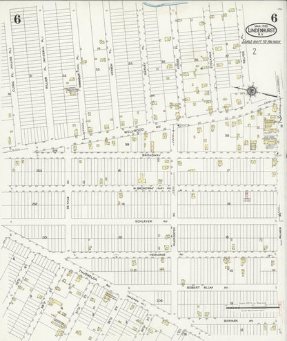 Sanborn Fire Insurance Map from Lindenhurst, Suffolk County, New York (1925), Sheet #0006 - Complete Map Set gallery image, historic Sanborn map, vintage wall art, New York New York