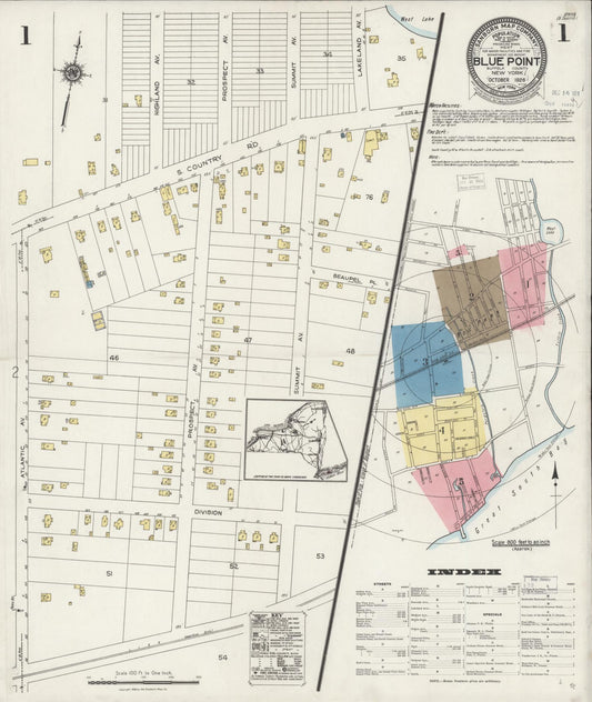 Sanborn Fire Insurance Map from Blue Point, Suffolk County, New York. (1926) – Historic Sanborn Fire Insurance Map Print