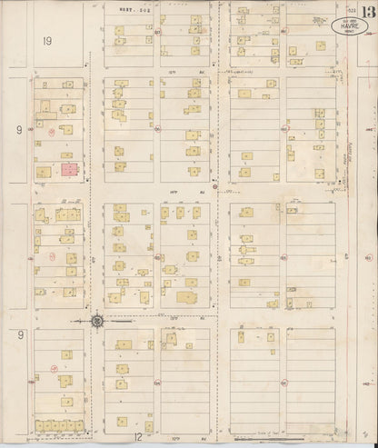 Sanborn Fire Insurance Map from Havre, Hill County, Montana (1943), Sheet #0013 - Complete Map Set gallery image, historic Sanborn map, vintage wall art, Montana Montana