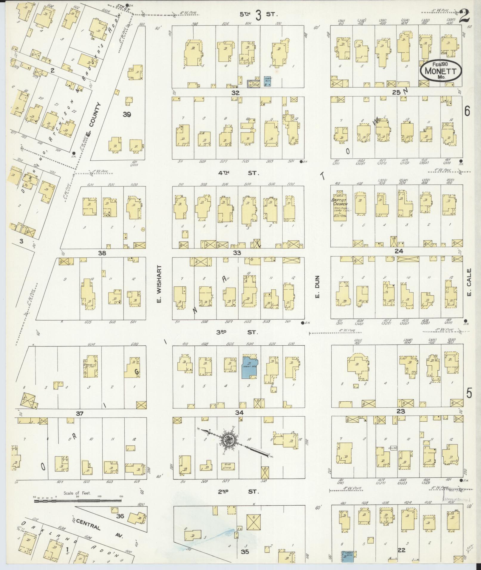 Sanborn Fire Insurance Map from Monett, Barry County, Missouri (1910), Sheet #0002 - Complete Map Set gallery image, historic Sanborn map, vintage wall art, Missouri Missouri
