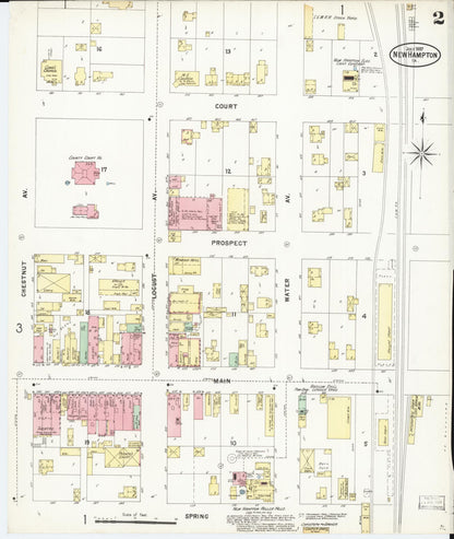 Sanborn Fire Insurance Map from New Hampton, Chickasaw County, Iowa (1897), Sheet #0002 - Historic Sanborn Fire Insurance Map Print