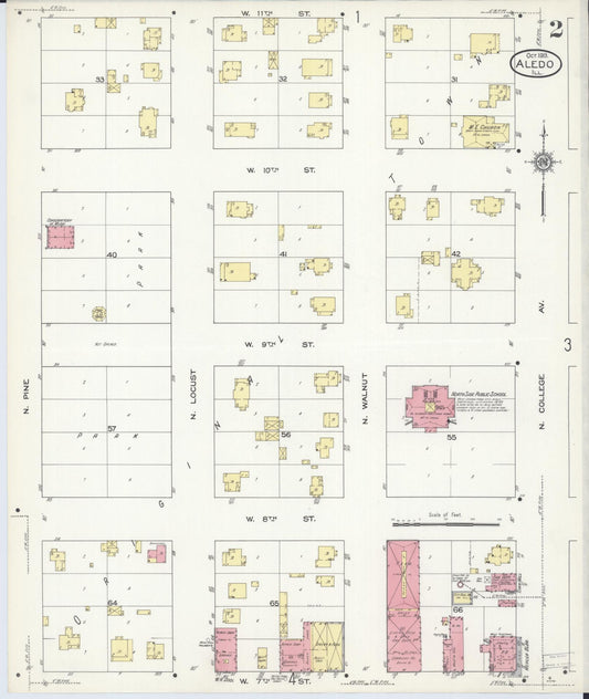 Sanborn Fire Insurance Map from Aledo, Mercer County, Illinois (1913), Sheet #0002 - Historic Sanborn Fire Insurance Map Print, vintage old map wall art, antique decor, genealogy gift, Illinois Illinois map