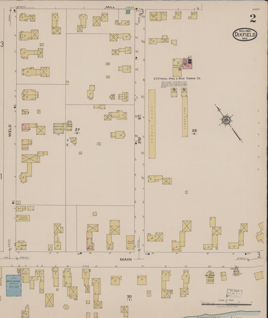 Sanborn Fire Insurance Map from Dixfield, Oxford County, Maine (1922), Sheet #0002 - Historic Sanborn Fire Insurance Map Print, vintage old map wall art, antique decor, genealogy gift, Maine Maine map