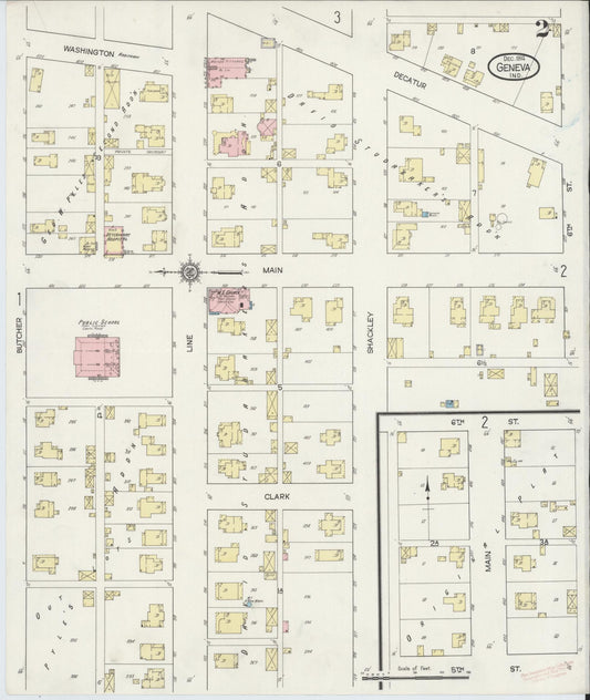 Sanborn Fire Insurance Map from Geneva, Adams County, Indiana (1914), Sheet #0002 - Historic Sanborn Fire Insurance Map Print, vintage old map wall art, antique decor, genealogy gift, Indiana Indiana map