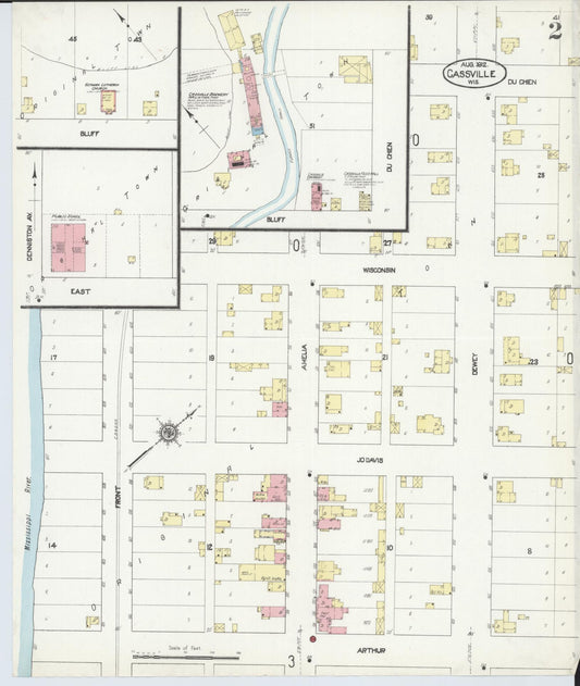 Sanborn Fire Insurance Map from Cassville, Grant County, Wisconsin (1912), Sheet #0002 - Historic Sanborn Fire Insurance Map Print, vintage old map wall art, antique decor, genealogy gift, Wisconsin Wisconsin map