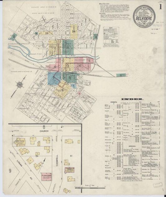 Sanborn Fire Insurance Map from Belvidere, Boone County, Illinois. (1912) – Map View