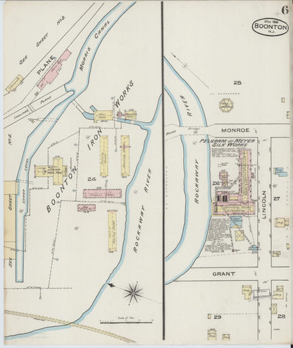 Sanborn Fire Insurance Map from Boonton, Morris County, New Jersey (1886), Sheet #0006 - Complete Map Set gallery image, historic Sanborn map, vintage wall art, New Jersey New Jersey