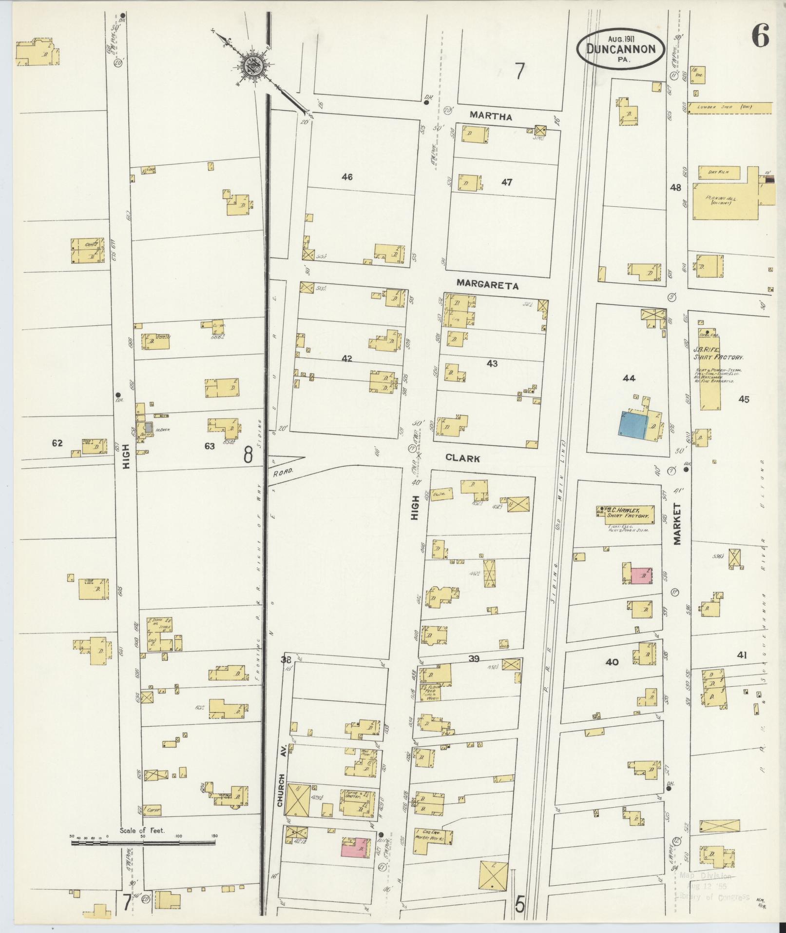 Sanborn Fire Insurance Map from Duncannon, Perry County, Pennsylvania (1911), Sheet #0006 - Complete Map Set gallery image, historic Sanborn map, vintage wall art, Pennsylvania Pennsylvania