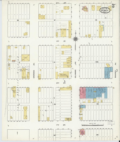 Sanborn Fire Insurance Map from Dewey, Washington County, Oklahoma (1911), Sheet #0002 - Complete Map Set gallery image, historic Sanborn map, vintage wall art, Oklahoma Oklahoma