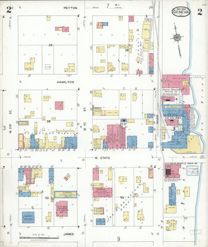 Sanborn Fire Insurance Map from Geneva, Kane County, Illinois (1923), Sheet #0002 - Complete Map Set gallery image, historic Sanborn map, vintage wall art, Illinois Illinois