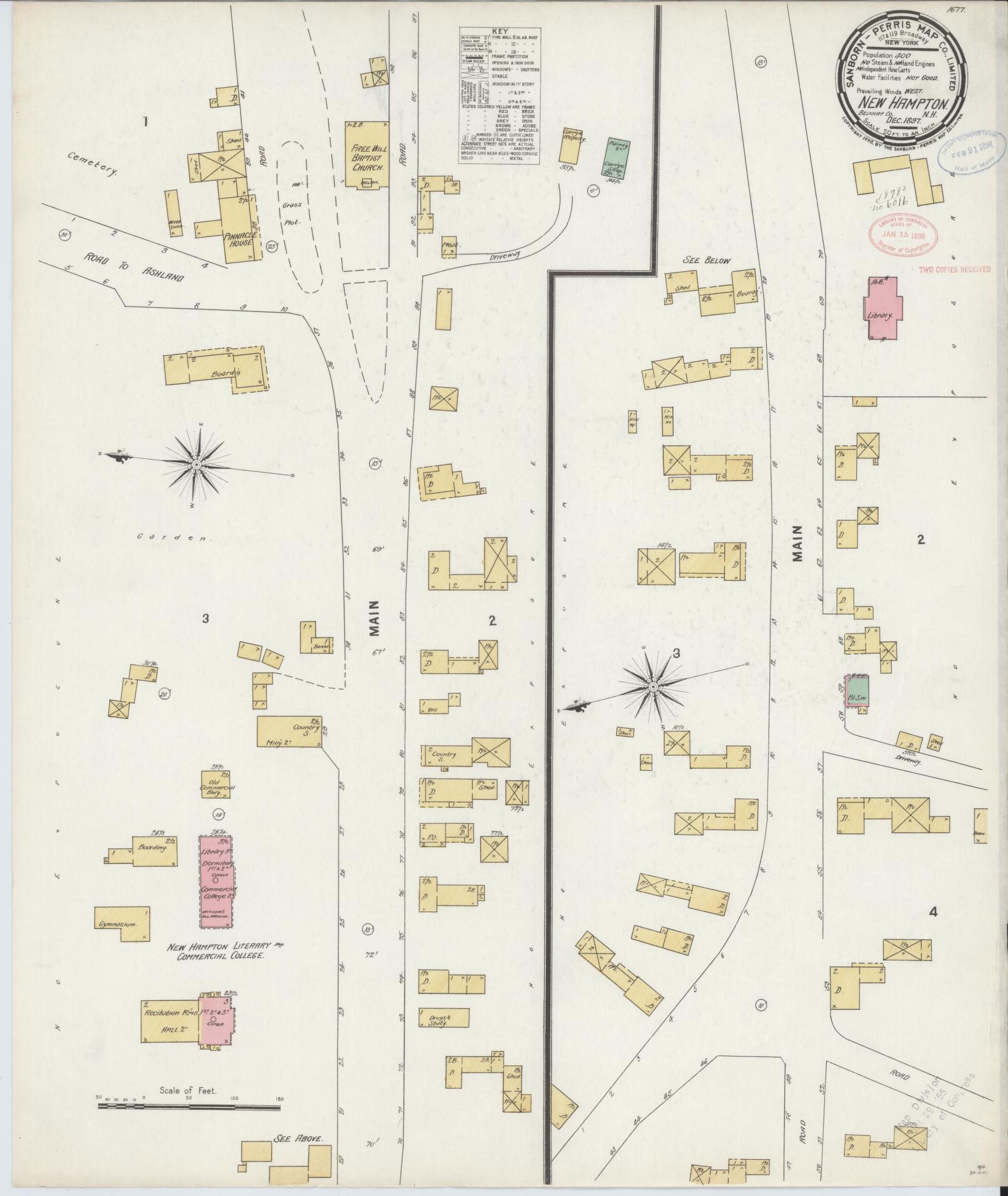 Sanborn Fire Insurance Map from New Hampton, Belknap County, New Hampshire. (1897) – Historic Sanborn Fire Insurance Map Print