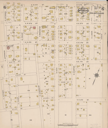 Sanborn Fire Insurance Map from McGregor, McLennan County, Texas (1922), Sheet #0006 - Complete Map Set gallery image, historic Sanborn map, vintage wall art, Texas Texas