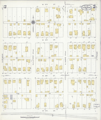 Sanborn Fire Insurance Map from Cameron, Clinton County, Missouri (1925), Sheet #0002 - Complete Map Set gallery image, historic Sanborn map, vintage wall art, Missouri Missouri
