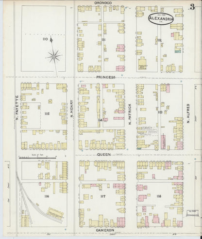 Sanborn Fire Insurance Map from Alexandria, Independent Cities, Virginia (1891), Sheet #0003 - Complete Map Set gallery image, historic Sanborn map, vintage wall art, Virginia Virginia