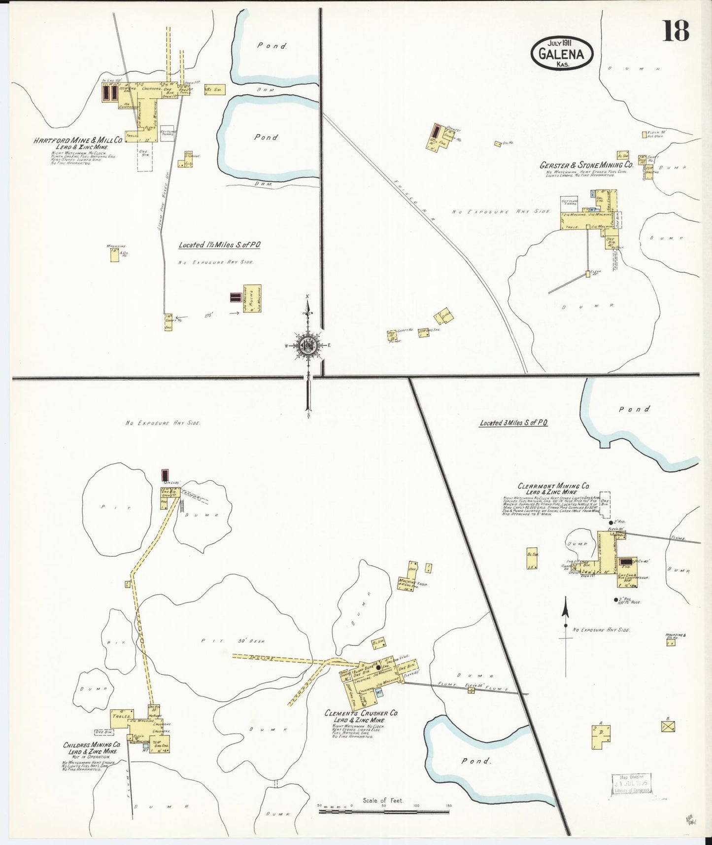 Sanborn Fire Insurance Map from Galena, Cherokee County, Kansas (1911), Sheet #0018 - Complete Map Set gallery image, historic Sanborn map, vintage wall art, Kansas Kansas