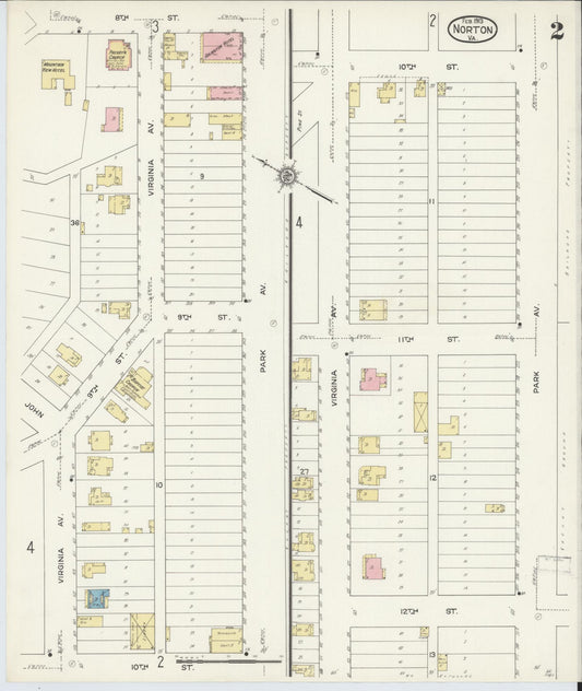 Sanborn Fire Insurance Map from Norton, Independent Cities, Virginia (1913), Sheet #0002 - Historic Sanborn Fire Insurance Map Print, vintage old map wall art, antique decor, genealogy gift, Virginia Virginia map