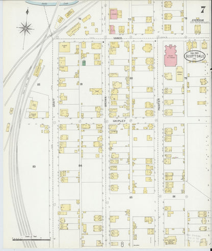 Sanborn Fire Insurance Map from Scottdale, Westmoreland County, Pennsylvania (1903), Sheet #0007 - Complete Map Set gallery image, historic Sanborn map, vintage wall art, Pennsylvania Pennsylvania