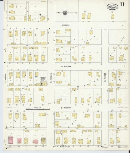 Sanborn Fire Insurance Map from Bryan, Williams County, Ohio (1911), Sheet #0011 - Historic Sanborn Fire Insurance Map Print, vintage old map wall art, antique decor, genealogy gift, Ohio Ohio map