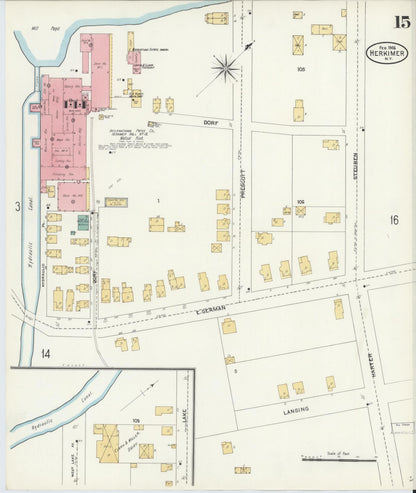 Sanborn Fire Insurance Map from Herkimer, Herkimer County, New York (1906), Sheet #0015 - Complete Map Set gallery image, historic Sanborn map, vintage wall art, New York New York