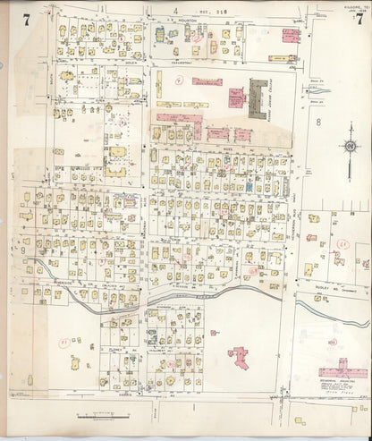 Sanborn Fire Insurance Map from Kilgore, Gregg County, Texas (1950), Sheet #0007 - Historic Sanborn Fire Insurance Map Print, vintage old map wall art, antique decor, genealogy gift, Texas Texas map