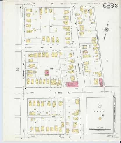 Sanborn Fire Insurance Map from Lorain, Lorain County, Ohio (1918), Sheet #0002 - Historic Sanborn Fire Insurance Map Print, vintage old map wall art, antique decor, genealogy gift, Ohio Ohio map