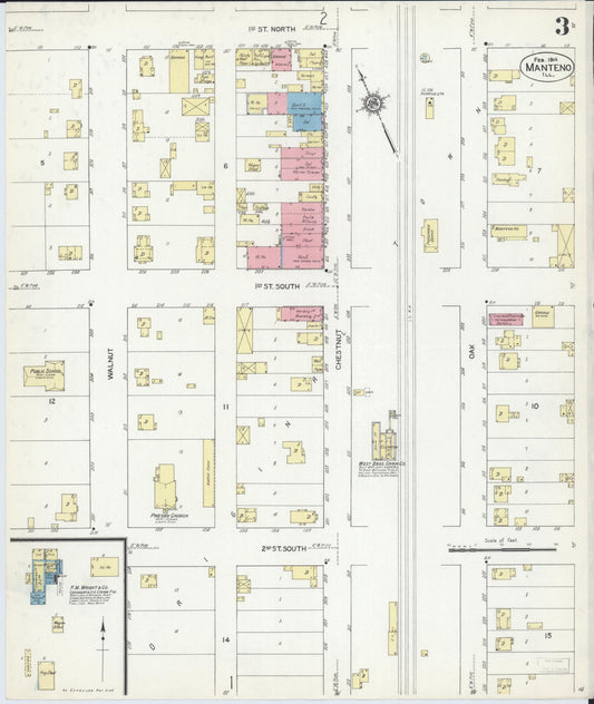 Sanborn Fire Insurance Map from Manteno, Kankakee County, Illinois (1914), Sheet #0003 - Historic Sanborn Fire Insurance Map Print, vintage old map wall art, antique decor, genealogy gift, Illinois Illinois map