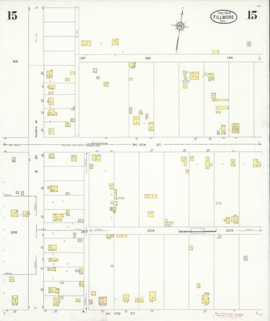 Sanborn Fire Insurance Map from Fillmore, Ventura County, California (1929), Sheet #0015 - Historic Sanborn Fire Insurance Map Print, vintage old map wall art, antique decor, genealogy gift, California California map