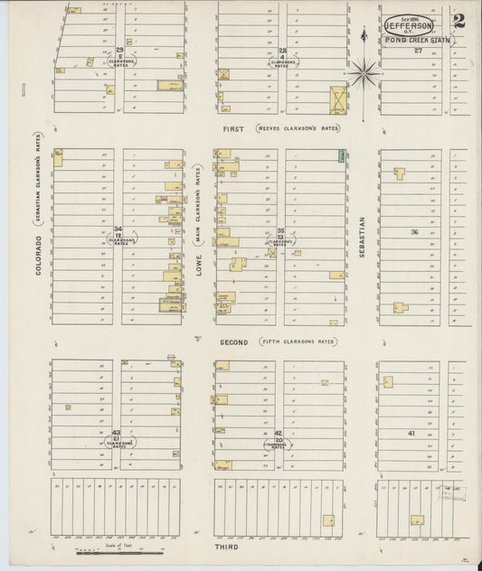 Sanborn Fire Insurance Map from Jefferson, Grant County, Oklahoma (1895), Sheet #0002 - Historic Sanborn Fire Insurance Map Print, vintage old map wall art, antique decor, genealogy gift, Oklahoma Oklahoma map