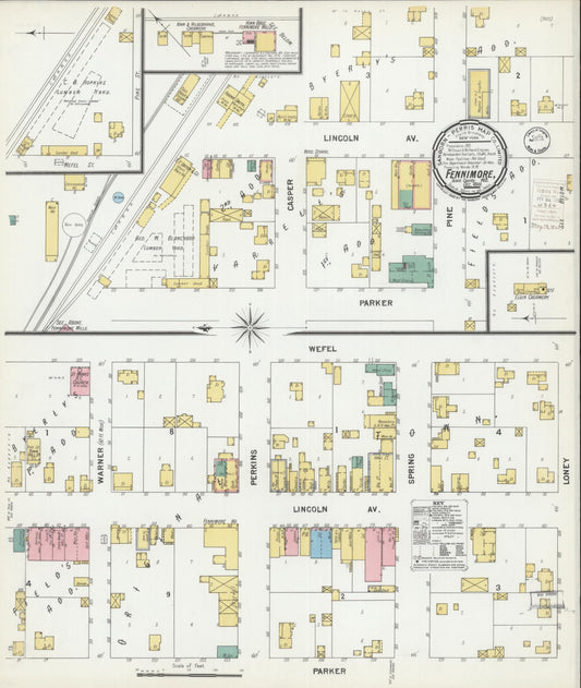 Sanborn Fire Insurance Map from Fennimore, Grant County, Wisconsin (1899), Sheet #0001 - Historic Sanborn Fire Insurance Map Print, vintage old map wall art, antique decor, genealogy gift, Wisconsin Wisconsin map