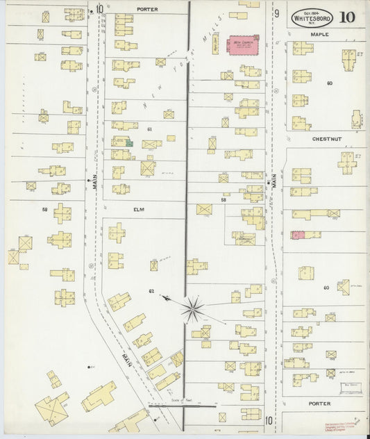Sanborn Fire Insurance Map from Whitesboro, Oneida County, New York (1904), Sheet #0010 - Historic Sanborn Fire Insurance Map Print, vintage old map wall art, antique decor, genealogy gift, New York New York map